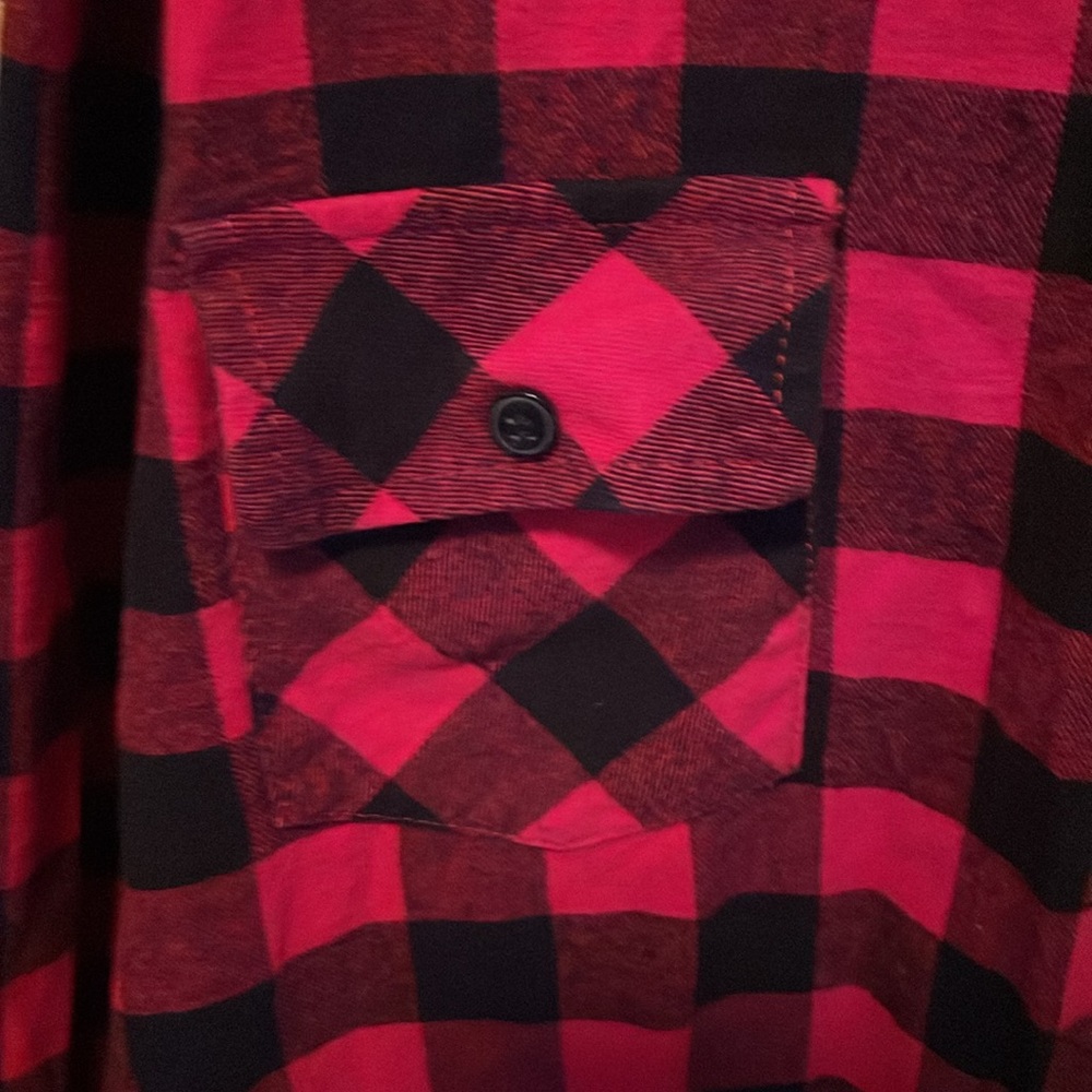 NWOT Matchstick cotton red/black checkered flann button down shirt, Size XXL - Picture 6 of 8